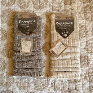 BearPaw Men's Slouchy Socks - Brown and Cream